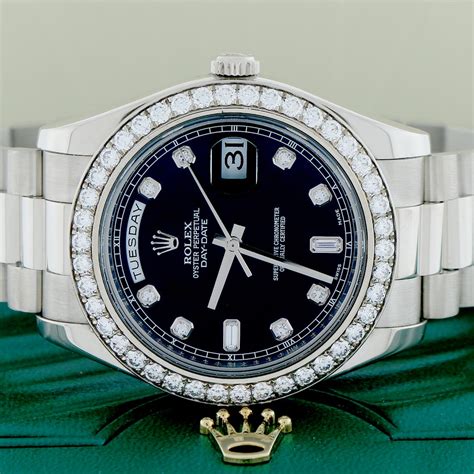 rolex day date 41 white gold diamond face|solid gold rolex day date.